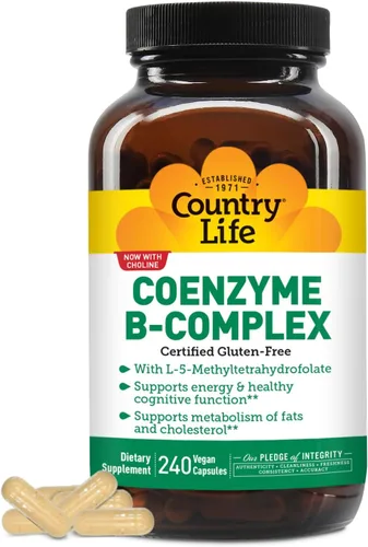 Vista 8 de Country Life Complejo B de coenzima, 60 cápsulas, apoya la energía y el metabolismo, el estado de ánimo y la función cognitiva, veganas, sin gluten