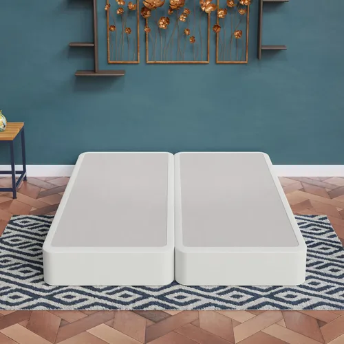 Vista 12 de Nutan, Somier de madera resistente de 2 pulgadas para soporte de colchón, duradero y totalmente montado, base de madera natural para cama Blanco