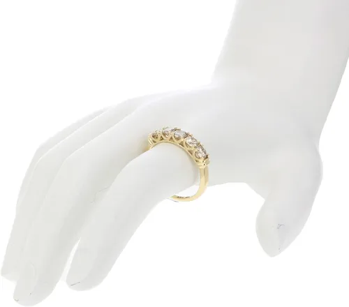 Vista 6 de Vir Jewels Anillo de compromiso con diamantes de 1 cttw certificado SI2-I1 de 5 piedras de oro amarillo de 14 quilates
