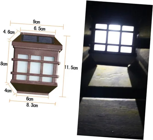 Vista 2 de Ipetboom Luces solares de pared estilo panel de ventana, sensor de luz de plástico ABS, iluminación de seguridad al aire libre para patio, camino