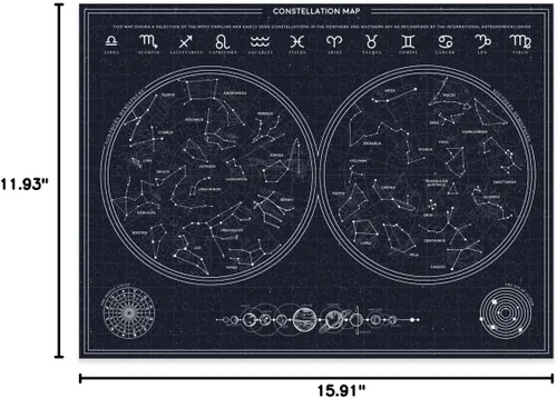 Vista 6 de Gift Republic Rompecabezas de constelación que brilla en la oscuridad 300 piezas 11.8x15.7 in Rectangular