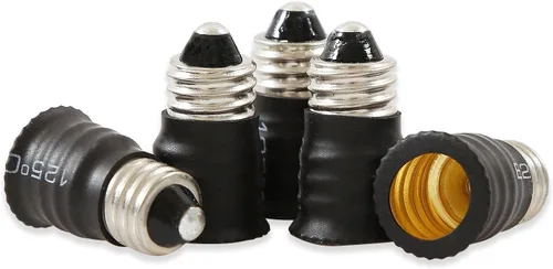 Vista 3 de ELECTOP Adaptador de base de bombilla LED E11 a E12, convertidor de lámpara de enchufe de luz (paquete de 5)