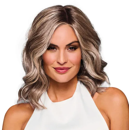 Vista 36 de Raquel Welch Bella Vida - Peluca ondulada en capas, 100% atada a mano, longitud de hombro por Hairuwear, gorra pequeña promedio, RL10/12 castaño