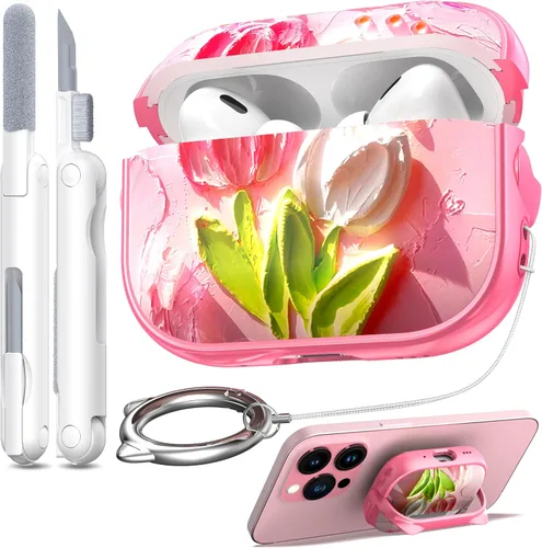 Vista 13 de RFUNGUANGO AirPods Pro Funda Transparente TPU Suave Transparente Blanco