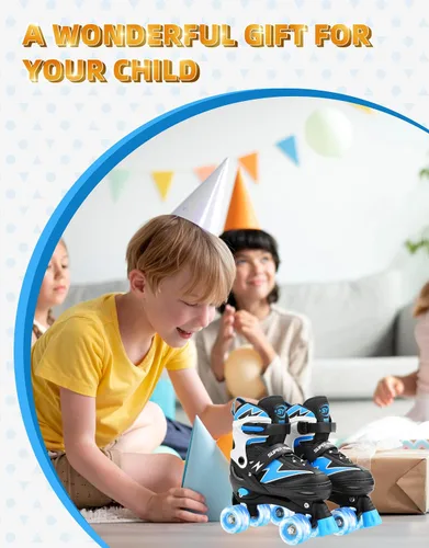 Vista 7 de SUPER YOUNGSTER Patines ajustables para niños, patines para niños de 5 a 8 años, patines para niñas de 8 a 12 años con ruedas iluminadas, patines
