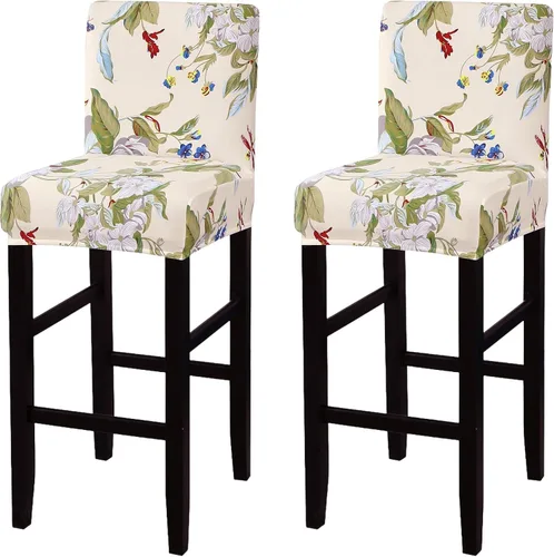 Vista 46 de SearchI Juego de 2 fundas para taburetes de bar, fundas de asiento de taburete elásticas y lavables, fundas para sillas de altura de mostrador