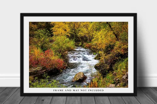 Vista 3 de Black Hills Photography Print (Not Framed) Picture of Creek Surrounded by Fall Foliage on Autumn Day in Spearfish Canyon South Dakota Nature Wall