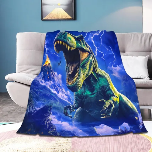 Vista 41 de Manta de bebé de esqueletos de dinosaurios de neón retro de los años 80, regalos para niños y niñas, decoración de dinosaurios, felpa suave