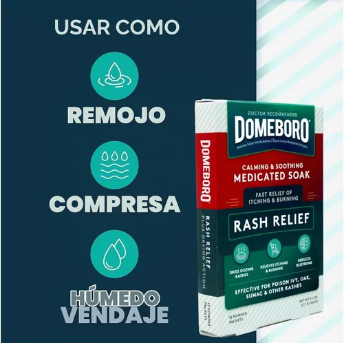 Vista 6 de Domeboro Alivio de erupciones medicinales, 12 paquetes de polvo