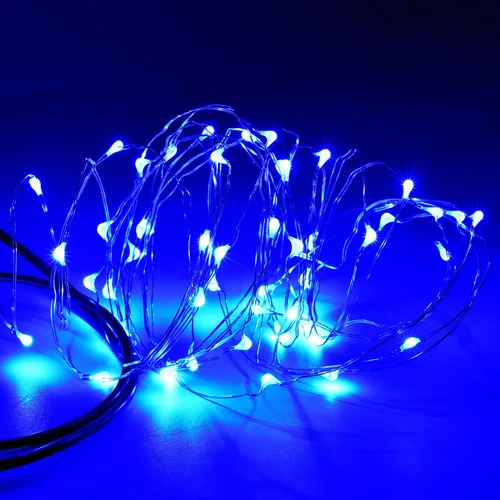 Vista 11 de Karlling guirnalda de luces LED, enchufado de USB, focos LED de alambre plateado, impermeable cadena de luces estrelladas para dormitorio, patio