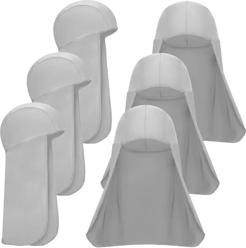 Vista 14 de Sintege 6 piezas de sombrero duro para protección solar con calavera, protector de cuello de secado rápido para mujeres y hombres
