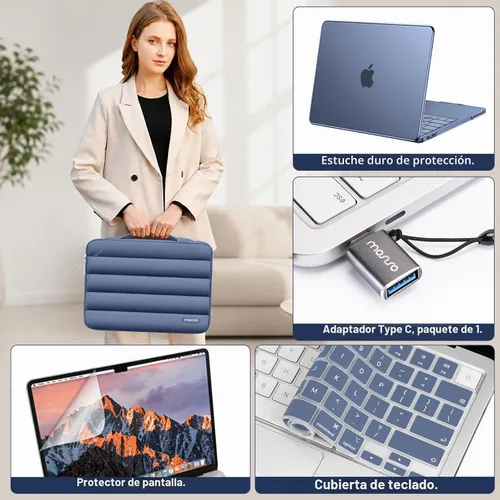 Vista 7 de MOSISO Compatible con MacBook Neo Case 13 pulgadas 2026 A3404 A18 Pro Chip Índigo