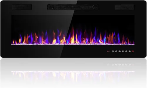 Vista 13 de Electactic - Chimenea eléctrica de 30 pulgadas para insertar ultradelgada - Chimenea calefactora empotrada y de montaje en pared con termostato
