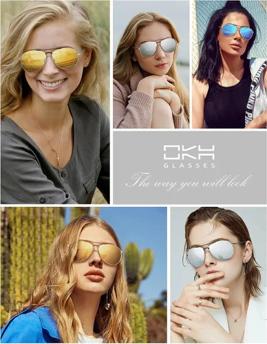 Vista 3 de OKH Aviator Gafas de sol polarizadas para hombres y mujeres 100 protección UV