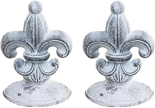 Vista 9 de Lulu Decor, Tope de puerta de flor de lis, hierro fundido, 2 libras, tope de puerta (negro antiguo)