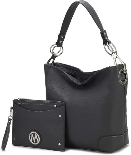 Vista 46 de MKF Collection Mia K - Bolso Hobo para mujer, de piel vegana, bolso de hombro holgado, bolso con asa superior