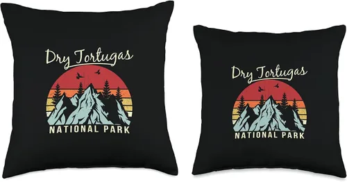 Vista 3 de Vintage Retro Hiking Camping Dry Tortugas National Park Throw Pillow