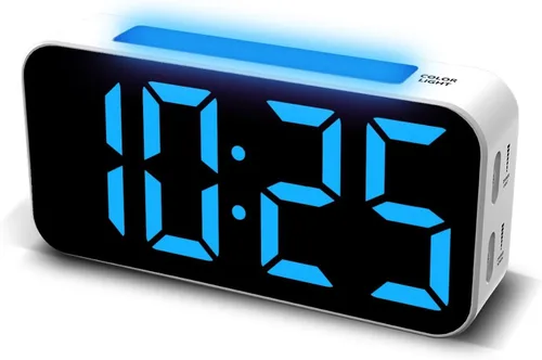 Vista 12 de Topski Reloj despertador ruidoso para dormitorios que duermen pesados, reloj digital con luz nocturna, pantalla grande, alarma doble, repetición