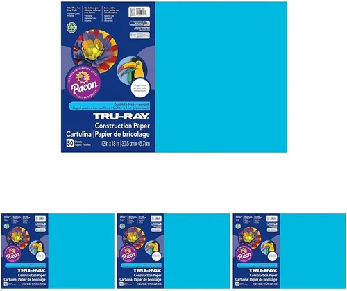 Vista 14 de Tru-Ray® Papel de construcción, 12.0 in x 18.0 in, 50% reciclado, azul atómico, paquete de 50