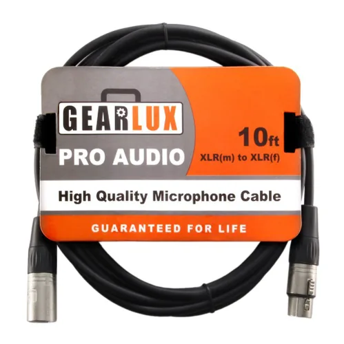 Vista 42 de Gearlux – Cable de micrófono XLR, completamente balanceado, macho a hembra, 25 pies - Paquete de 3