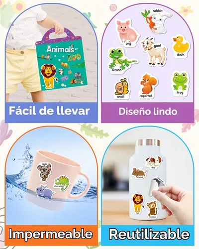 Vista 5 de Benresive Reusable Sticker Book, Travel Stickers for Kids, Boys Girls Gift