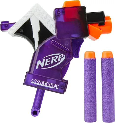 Vista 10 de Nerf MicroShots Minecraft Ender Dragon Mini Blaster, diseño de Minecraft Dragon Mob, incluye 2 dardos oficiales de élite, mango de cebado