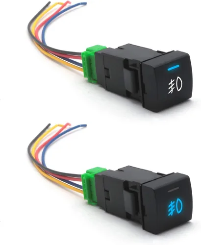 Vista 7 de x xotic tech Interruptor de botón pulsador de 4 polos de 12 V estilo fábrica con luces LED de fondo indicador para luces antiniebla, DRL, barra