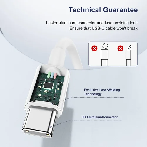 Vista 3 de Cable USB C a USB C para iPhone15/Pro/Max/Mini, paquete de 2 cables Usbc a Usbc de 60 W de 3 pies, tipo cable de carga