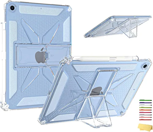 Vista 20 de Clear Stand Case for iPad Air 3 (Air 3rd Generation) 10.5 inch 2019 & iPad Pro 10.5 inch 2017 with Pencil Holder/Kickstand Soft TPU Back Silicone