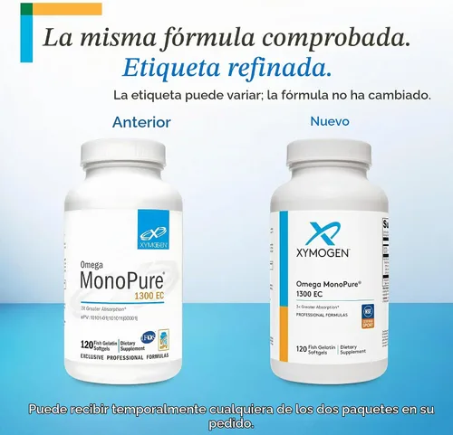 Vista 3 de XYMOGEN Omega MonoPure 1300 EC - Aceite de pescado con 3 veces mayor absorción - Suplemento DHA EPA Omega-3 para apoyo cardiovascular + cognitivo