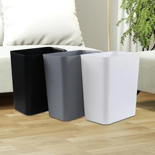 Vista 7 de Xyskin Cubo de basura de plástico de 4.5 galones, papelera de escritorio, basura, negro, paquete de 3