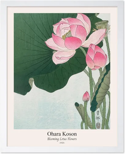Vista 26 de Poster Master Vintage Ohara Koson Poster - Retro Blooming Lotus Flowers Print - Japanese Art - Flower Illustration - Aesthetic Design - Floral