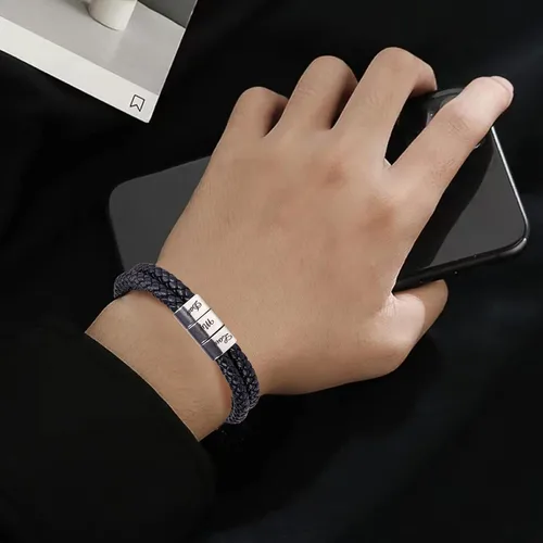 Vista 5 de Pulsera de cuero para hombre (mahua/matikou/yuanquan/8 Infinity)