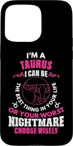 Vista 30 de Funda gráfica para iPhone 13 Pro Max con signo zodiacal divertido soy un tauro