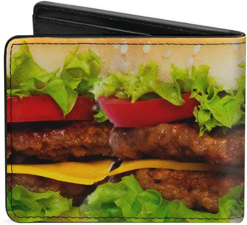 Vista 2 de Billetera con hebilla de PU con diseño de cheeseburger