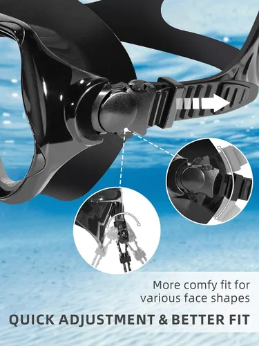 Vista 5 de Máscara de snorkel para natación Keary, máscara de buceo para adultos hombres mujeres jóvenes, gafas de natación antiniebla con vista clara de 180°