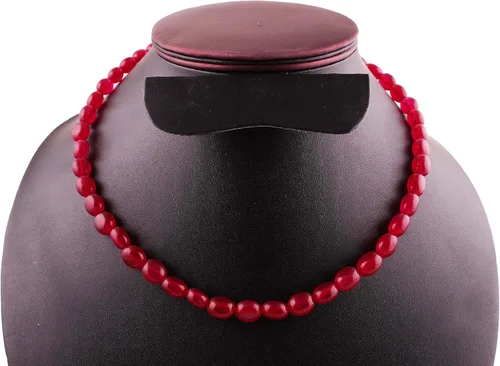 Vista 3 de Neerupam collection Collar de cuentas de cuarzo rojo natural para mujeres y niñas