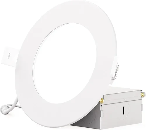 Vista 15 de Kit de luz de techo LED delgada de 4 pulgadas, 3CCT seleccionable, 9W 750LM, regulable, clasificación húmeda (paquete de 12)