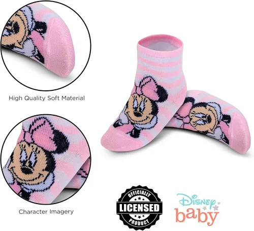 Vista 4 de Disney Paquete de 10 calcetines para bebé, niñas Minnie Mouse, multicolor, 0-24 meses