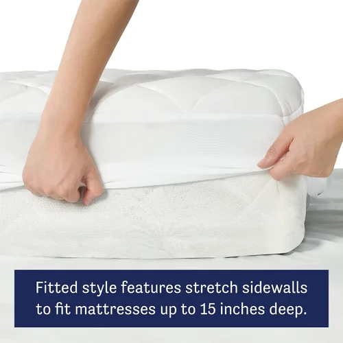 Vista 4 de All-In-One Almohadilla de colchón ajustable de bambú ultrasuave y resistente al agua, tamaño matrimonial