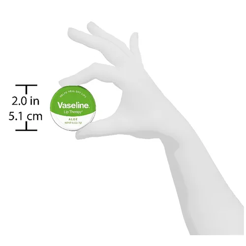 Vista 6 de Vaseline Lip Therapy lata de Bálsamo de Labios, 0,6 onzas (2 unidades)., paquete de de 1, Aloe Vera