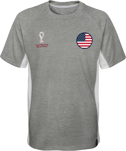 Vista 3 de Outerstuff Camiseta unisex de manga corta raglán con paneles de la Copa Mundial de la FIFA para niños