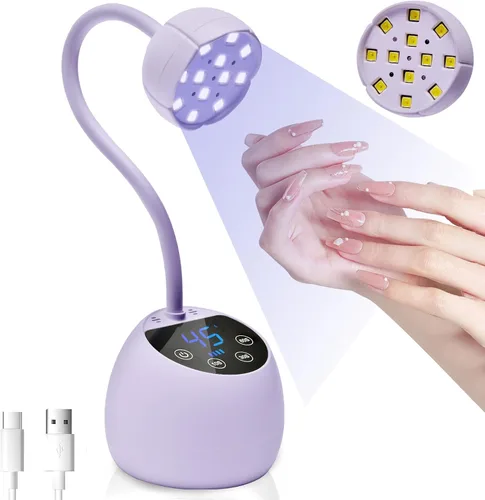 Vista 10 de CGBE Lámpara de uñas LED UV, mini lámpara de uñas de curación flash Rosa