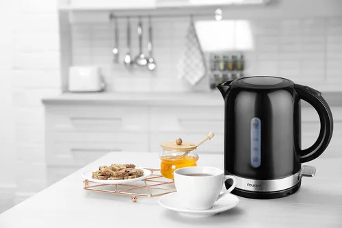 Vista 2 de Courant Hervidor eléctrico inalámbrico de 1 litro con luz LED, 1000 W de potencia, apagado automático de seguridad, perfecto para té/café/chocolate