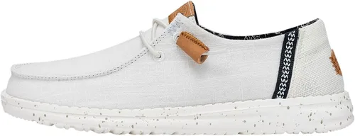 Vista 16 de Hey Dude Wendy de lona lavada para mujer Zapatos de mujer Mocasines con cordones para mujer Cómodos y ligeros Negro