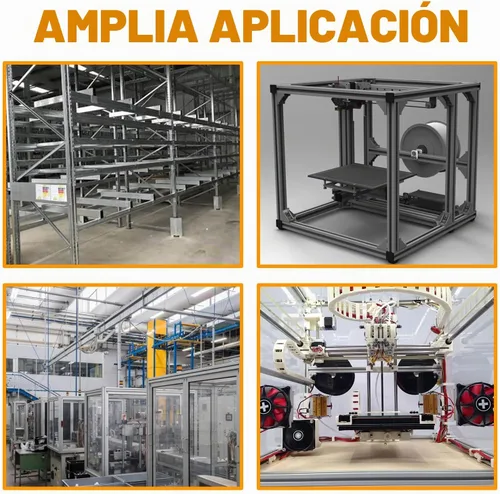 Vista 7 de 4 conectores rectos 2020 de 3.9 pulgadas con tornillos M5, para ranura de 0.236 in