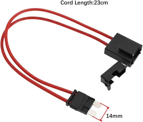 Vista 4 de 2 conectores de portafusibles de automóvil de 32 V, 20 amperios, 16 AWG, extensión de cable resistente, conector de soporte de fusible medio