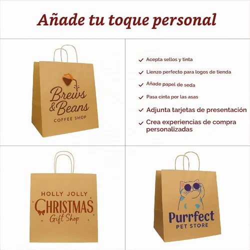 Vista 5 de PTP BAGS Bolsas de papel marrón Super Royal, 14 x 10 x 15.75 pulgadas Natural