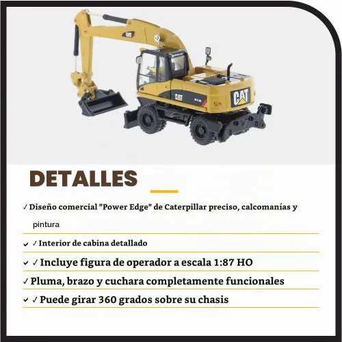 Vista 4 de Diecast Masters Excavadora de ruedas Caterpillar M318D HO Series Vehículo