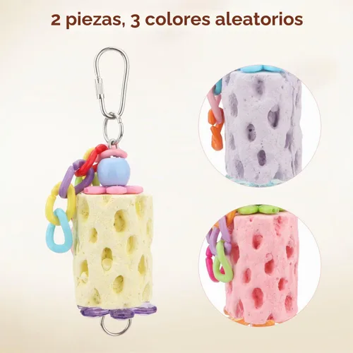 Vista 6 de Wontee Juguete masticable de calcio de pájaro para loros
